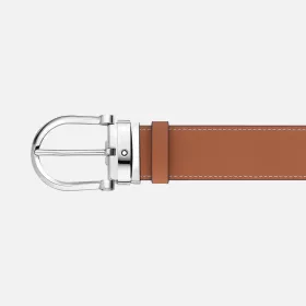 Ceinture réversible à boucle en forme de fer à cheval de 35 mm en cuir coloris fumé/naturel Montblanc