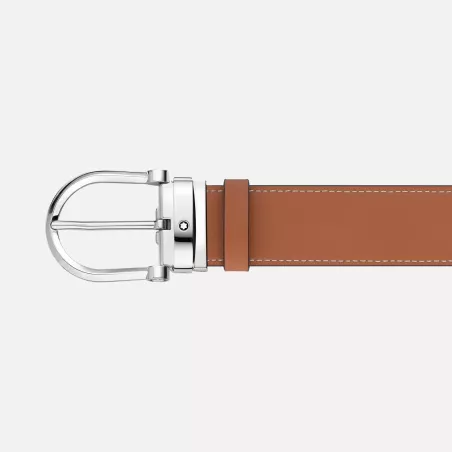 Ceinture réversible à boucle en forme de fer à cheval de 35 mm en cuir coloris fumé/naturel Montblanc