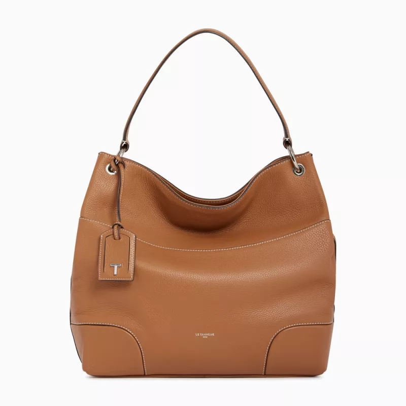 Le Tanneur - grand sac hobo romy en cuir grainé Le Tanneur - grand sac hobo romy en cuir grainé