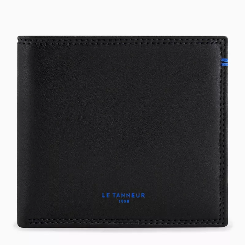 Le Tanneur - porte cartes horizontal moyen modele avec poche billets martin en cuir lisse Le Tanneur - porte cartes horizontal moyen modele avec poche billets martin en cuir lisse