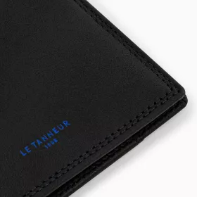 Le Tanneur - porte cartes horizontal moyen modele avec poche billets martin en cuir lisse