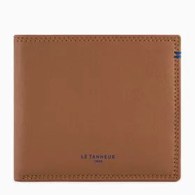 Le Tanneur - porte cartes horizontal moyen modele avec poche billets martin en cuir lisse