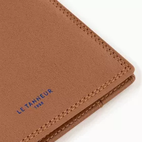 Le Tanneur - porte cartes horizontal moyen modele avec poche billets martin en cuir lisse