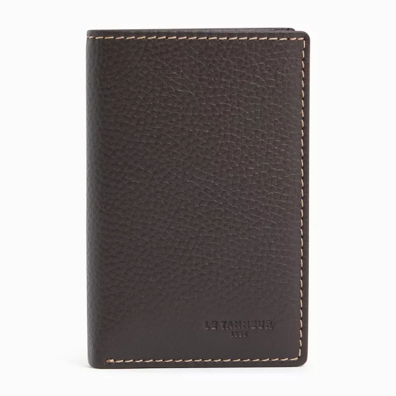 Le Tanneur - petit porte cartes charles en cuir grainé Le Tanneur - petit porte cartes charles en cuir grainé