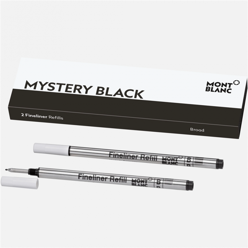 montblanc - recharges de feutre fin (b) mystery black x2