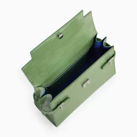 Sac À Main À Rabat Moyen Modèle Emilie En Cuir Effet Croco De Le Tanneur