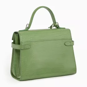 Sac À Main À Rabat Moyen Modèle Emilie En Cuir Effet Croco De Le Tanneur
