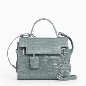 Sac À Main À Rabat Moyen Modèle Emilie En Cuir Effet Croco De Le Tanneur