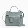 Sac À Main À Rabat Moyen Modèle Emilie En Cuir Effet Croco De Le Tanneur