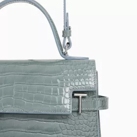 Sac À Main À Rabat Moyen Modèle Emilie En Cuir Effet Croco De Le Tanneur