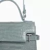 Sac À Main À Rabat Moyen Modèle Emilie En Cuir Effet Croco De Le Tanneur