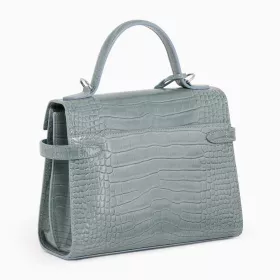 Sac À Main À Rabat Moyen Modèle Emilie En Cuir Effet Croco De Le Tanneur