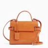 Sac À Main À Rabat Moyen Modèle Emilie En Cuir Effet Croco De Le Tanneur