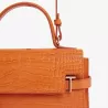 Sac À Main À Rabat Moyen Modèle Emilie En Cuir Effet Croco De Le Tanneur