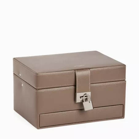 Boite À Bijoux Moyen Modèle Ouverture Automatique En Cuir Le Tanneur