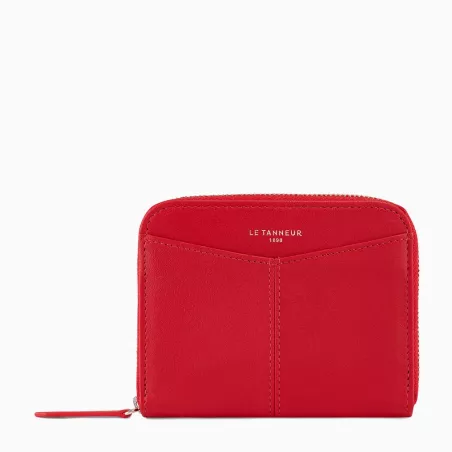 Porte Monnaie Zippé Avec Porte Cartes Amovible Charlotte En Cuir Lisse Le Tanneur
