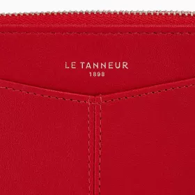 Porte Monnaie Zippé Avec Porte Cartes Amovible Charlotte En Cuir Lisse Le Tanneur