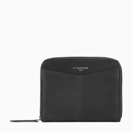Porte Monnaie Zippé Avec Porte Cartes Amovible Charlotte En Cuir Lisse Le Tanneur
