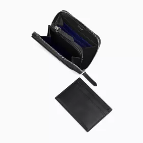 Porte Monnaie Zippé Avec Porte Cartes Amovible Charlotte En Cuir Lisse Le Tanneur