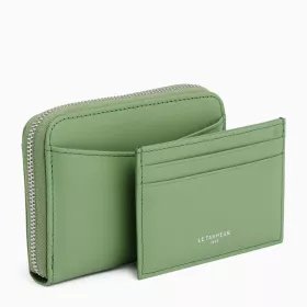 Porte Monnaie Zippé Avec Porte Cartes Amovible Charlotte En Cuir Lisse Le Tanneur