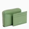 Porte Monnaie Zippé Avec Porte Cartes Amovible Charlotte En Cuir Lisse Le Tanneur