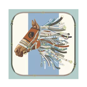 Longchamp - Carré de soie tête de cheval