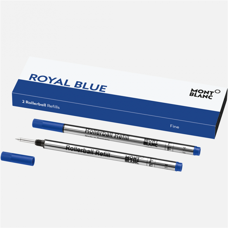 montblanc - 2 recharges de rollerball (f), royal blue