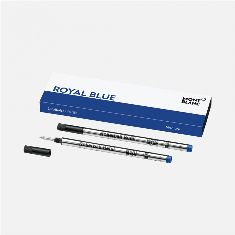 montblanc - 2 recharges pour rollerball (m), royal blue