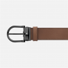 montblanc - ceinture réversible à boucle fer à cheval de 35 mm en cuir noir/naturel